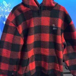 OVO Buffalo Print wool hoodie